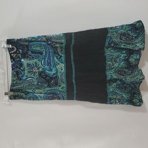 Tracy Evans Blue and Green Paisley Skirt Size Small